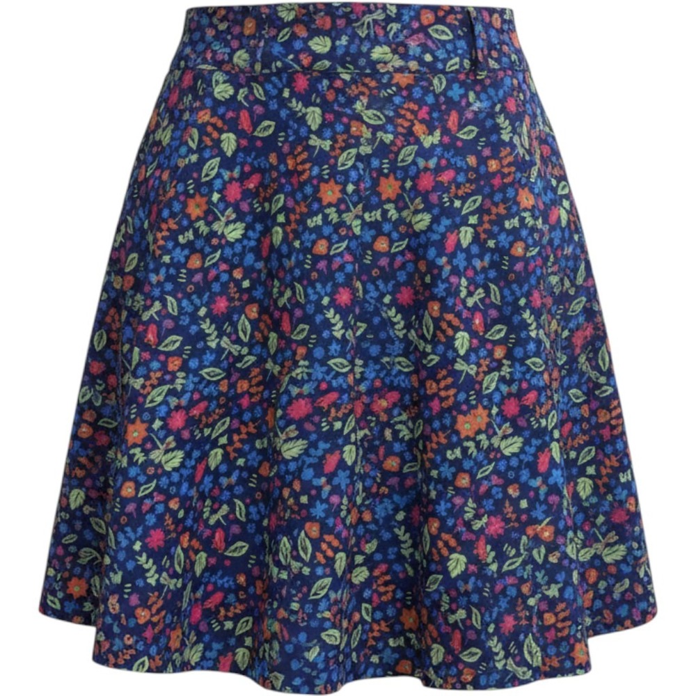 Sahalie Women Blue Floral Dragonfly Athletic Outdoor Hiking Preppy Mini Skort 12